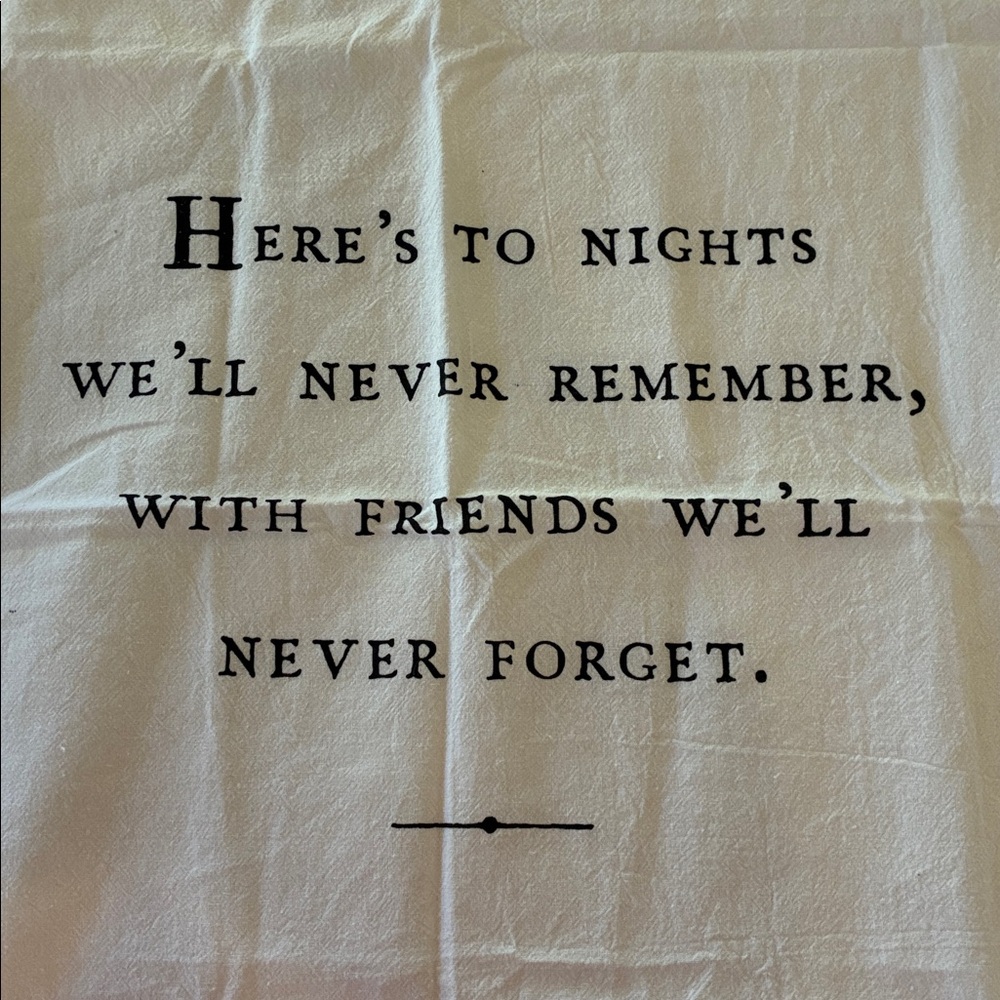 Sugarboo SET/2 White Quote Print Cloths Towels Wine Drinker Day-drinker Party
